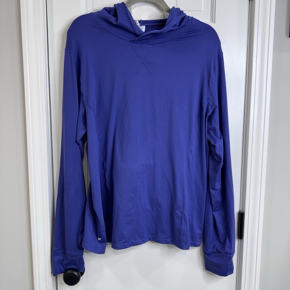 Fabletics Hoodie Womens 2X Purple Performance Pullover Long Sleeve Active